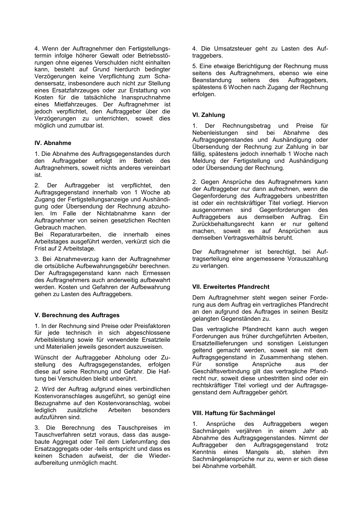 Kfz-Reparaturbedingungen – Seite 2 von 4